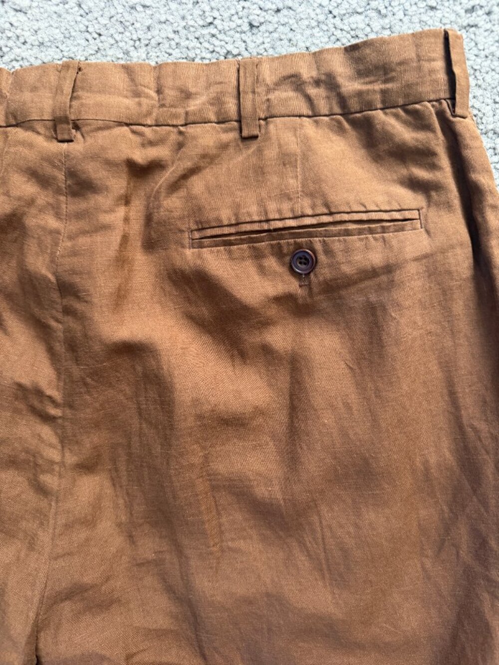 Vintage Polo Ralph Lauren MX Linen Silk Pants Brown 36/30 Luxury Trousers - EUC - Picture 10 of 12